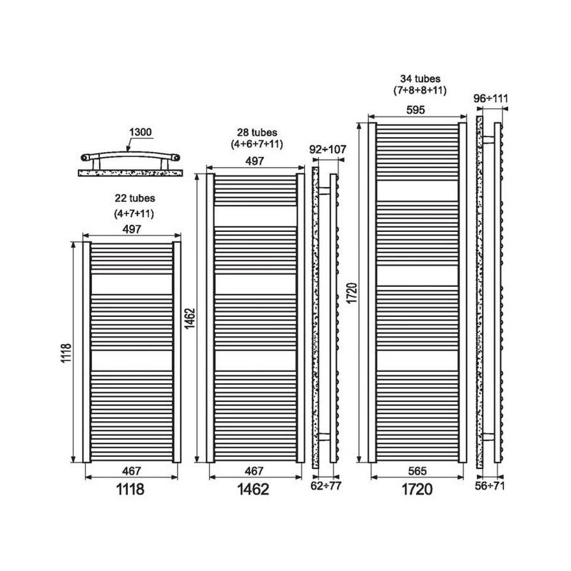 Sèche-serviette (mixte Avec Résistance EN OPTION) Venus Blanc 1118 Mm 2 Sèche-serviette (mixte Avec Résistance EN OPTION) Venus Blanc 1118 Mm – Image 2