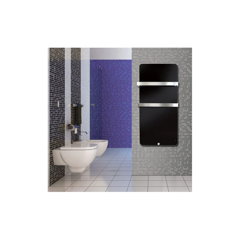 Sèche-serviettes En Verre XTAL Bagno 600 W Noir XTAL6N 4 Sèche-serviettes En Verre XTAL Bagno 600 W Noir XTAL6N – Image 4