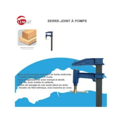 Serre-Joint à Pompe Tige Acier Saillie 120 Section 35x8 Serrage 600