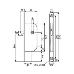 Serrure à Mentonnet Axe 40 Mm Clé L -Kobleo serrure a mentonnet axe 40 mm cle l 2