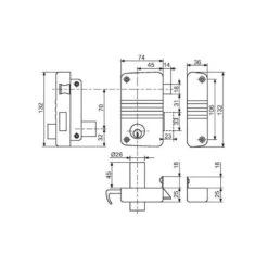 Serrure En Applique Verticale De Sûreté à Tirage City 5G Axe 45 Mm Gau -Kobleo serrure en applique verticale de surete a tirage city 5g axe 45 mm gau 1