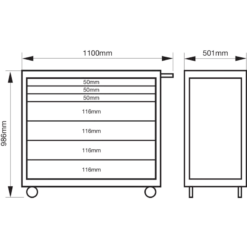 Bahco Servante Classique C75 40" 7 Tiroirs Rouge Charge 1100 Kg 986x501x1100 -Kobleo servante classique c75 40 7 tiroirs rouge charge 1100 kg 986x501x1100 bahco 3