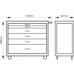 Bahco Servante Classique C75 40" Charge 900 Kg 6 Tiroirs Rouge 986x501x1100m -Kobleo servante classique c75 40 charge 900 kg 6 tiroirs rouge 986x501x1100m 3