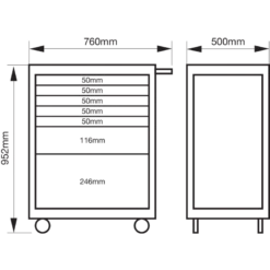 Bahco Servante D'atelier Acier Inoxydable 26" Charge 600 Kg 7 Tiroirs 952x50 -Kobleo servante d atelier acier inoxydable 26 charge 600 kg 7 tiroirs 952x50 bahco 7