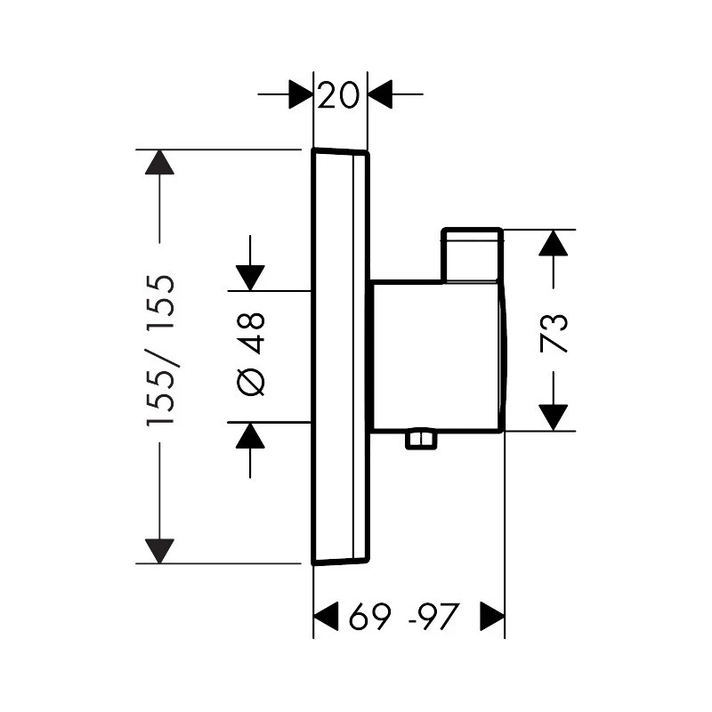 Hansgrohe Set Finition Mitigeur Thermostatique ShowerSelect Encastré Haut Débit 2 Hansgrohe Set Finition Mitigeur Thermostatique ShowerSelect Encastré Haut Débit – Image 2