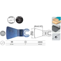 Spatule Flexible Acier Carbone 52x45 Mm SK7 4010.01