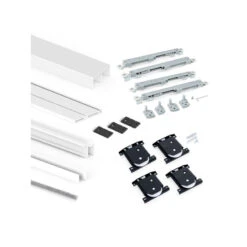 Système Coulissant Emuca Pour Armoire 2 Portes Profils Wave 16mm Blanc