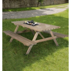 Table Pique Nique En Bois 200cm Jardipolys 6 Table Pique Nique En Bois 200cm Jardipolys -Kobleo table pique nique 100003 en pin 200cm pour 6 personnes jardipolys 2
