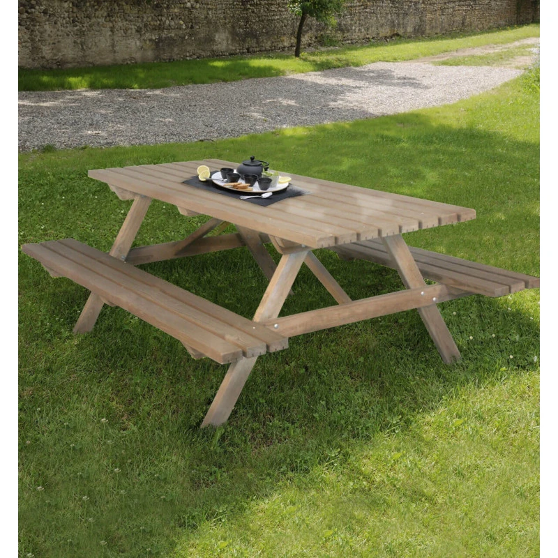 Table Pique Nique En Bois 200cm Jardipolys 3 Table Pique Nique En Bois 200cm Jardipolys – Image 3