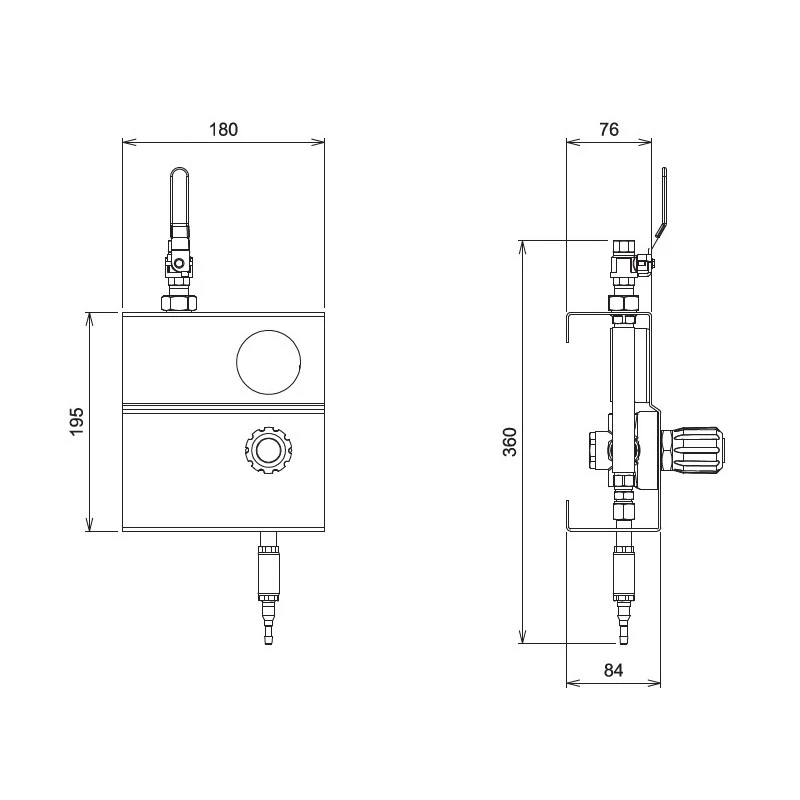 Tableau Mural 1 Ligne Oxygène 6 Bars 70 M3/h 2 Tableau Mural 1 Ligne Oxygène 6 Bars 70 M3/h – Image 2