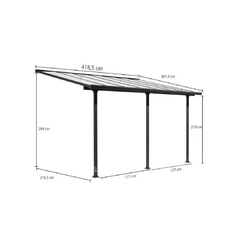 Toit Terrasse Aluminium Polycarbonate Anti-UV 1283m2 TT3042AL 2 Toit Terrasse Aluminium Polycarbonate Anti-UV 1283m2 TT3042AL – Image 2
