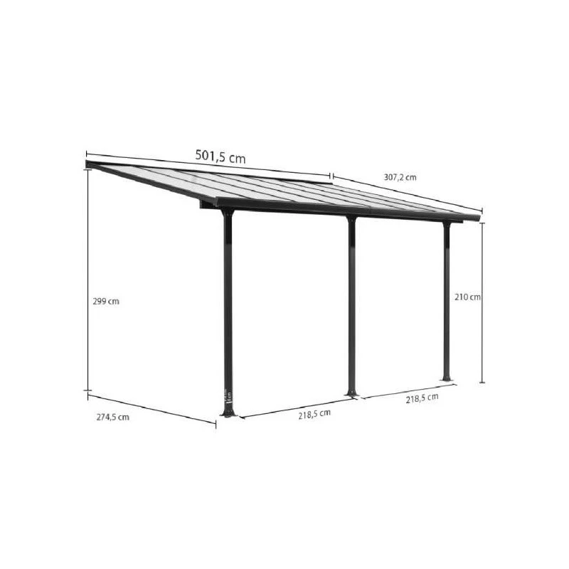 Toit Terrasse Aluminium Polycarbonate Anti-UV 1475m2 TT3050AL 2 Toit Terrasse Aluminium Polycarbonate Anti-UV 1475m2 TT3050AL – Image 2