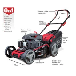 Scheppach Tondeuse Thermique Autotractée 51cm 45 CV Essence 4T 173cm3 Bac Ramass -Kobleo tondeuse thermique autotractee 51cm 45 cv essence 4t 173cm3 bac ramass 2