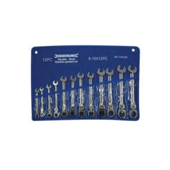 Silverline Trousse De 12 Clés Mixtes à Cliquet à Tête Inclinable 8 19 Mm 794336