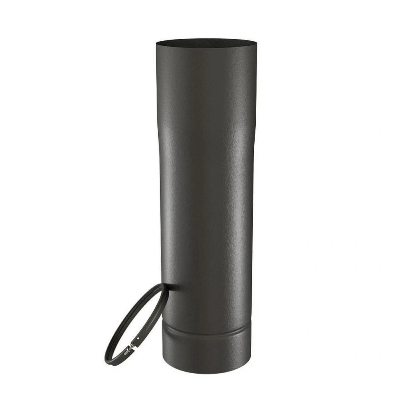 Tuyau Coulissant TEN 348541 émail Noir Mat 50cm D150mm Avec Bague 1 Tuyau Coulissant TEN 348541 émail Noir Mat 50cm D150mm Avec Bague