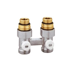 Vanne Thermador En H Double Bitube équerre Avec Mamelon 3/4" M - 1/2" M