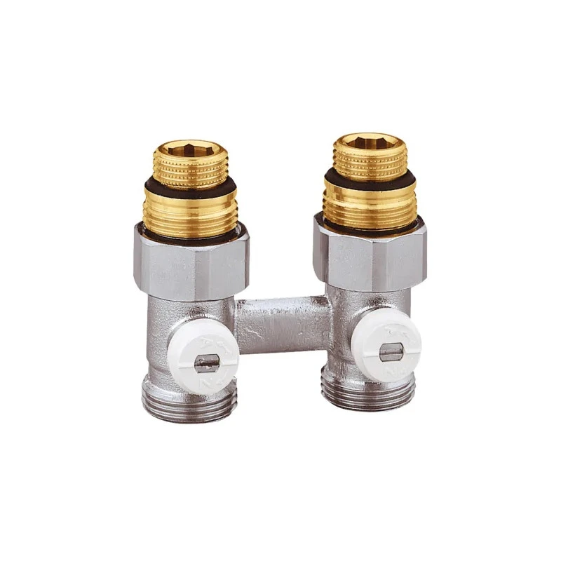 Vanne Thermador En H Double Bitube équerre Avec Mamelon 3/4" M - 1/2" M 1 Vanne Thermador En H Double Bitube équerre Avec Mamelon 3/4" M - 1/2" M