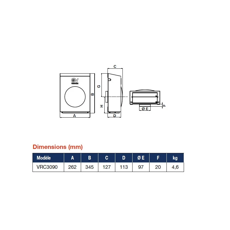 Ventilation Mécanique Répartie (VMR) 5/16W 30/90m3/h CA HABITAT 2 Ventilation Mécanique Répartie (VMR) 5/16W 30/90m3/h CA HABITAT – Image 2
