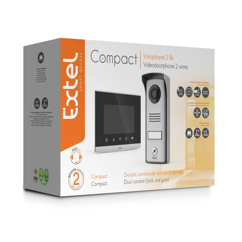 Visiophone Compact Tactile 4" Platine De Rue Pour Pilier étroit Extel 5 Visiophone Compact Tactile 4" Platine De Rue Pour Pilier étroit Extel – Image 5